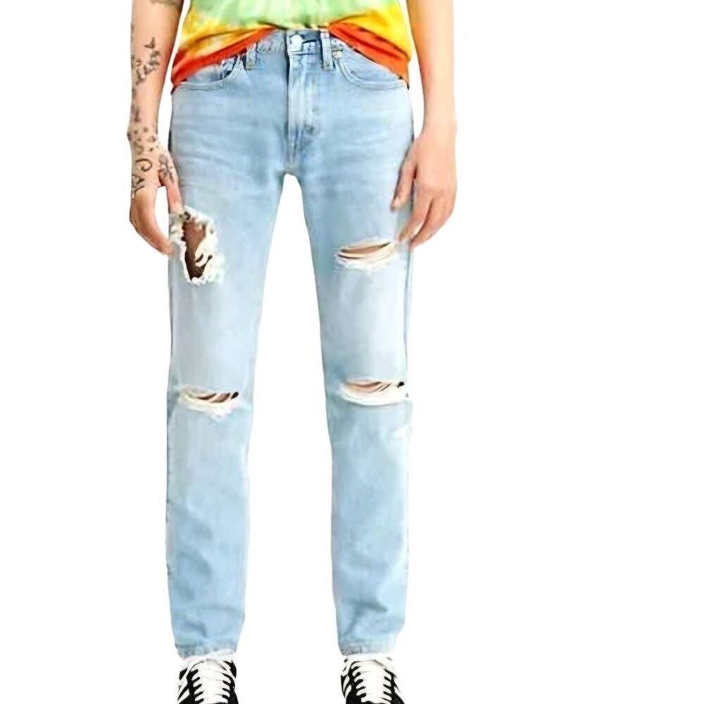 Levi's 511 Jeans Men's 31 Blue Slim Fit Stretch Light Wash Skater Distressed